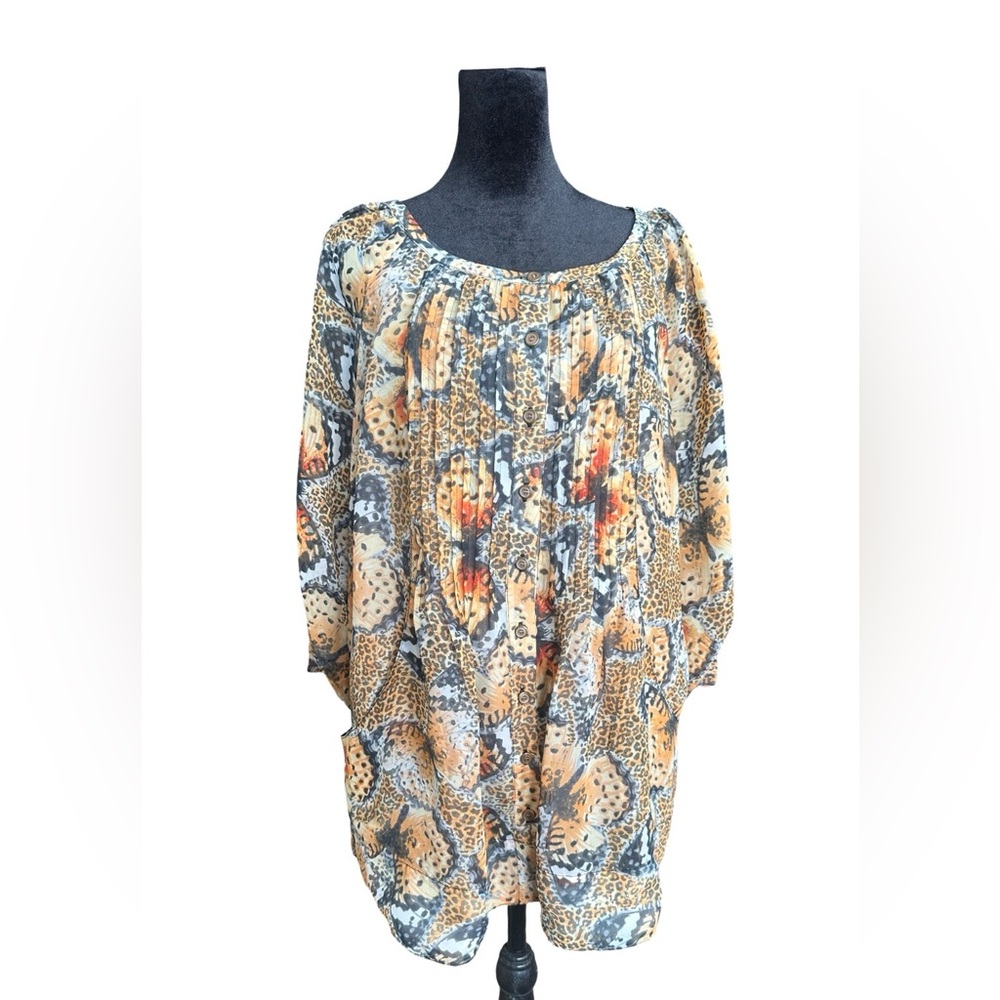 Grace Elements Leopard Print Women's Top X Large